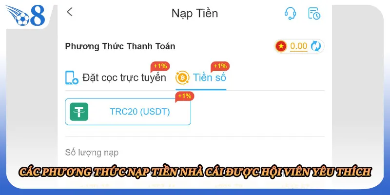 Các phương thức nạp tiền nhà cái được hội viên yêu thích